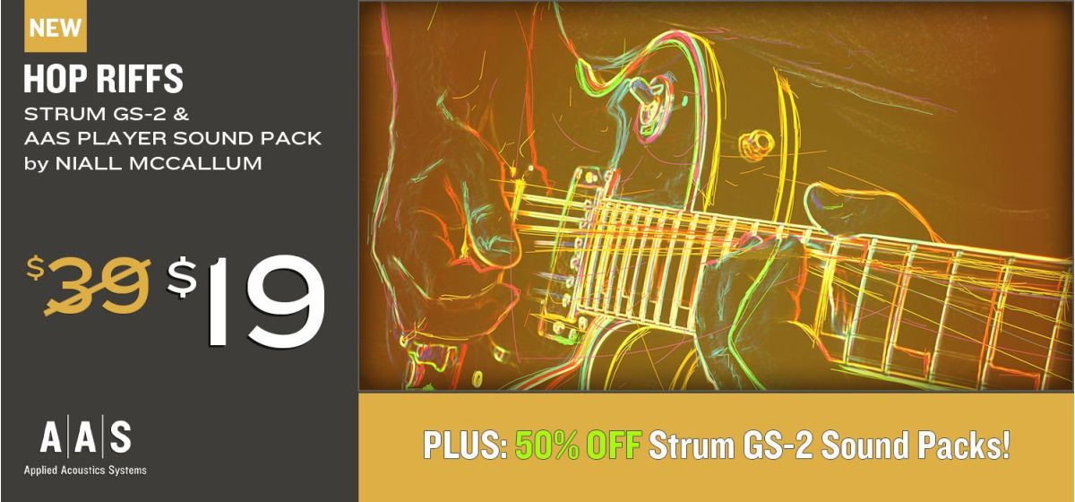 Introducing Hop Riffs︱50% Off Strum GS-2 and Sound Packs