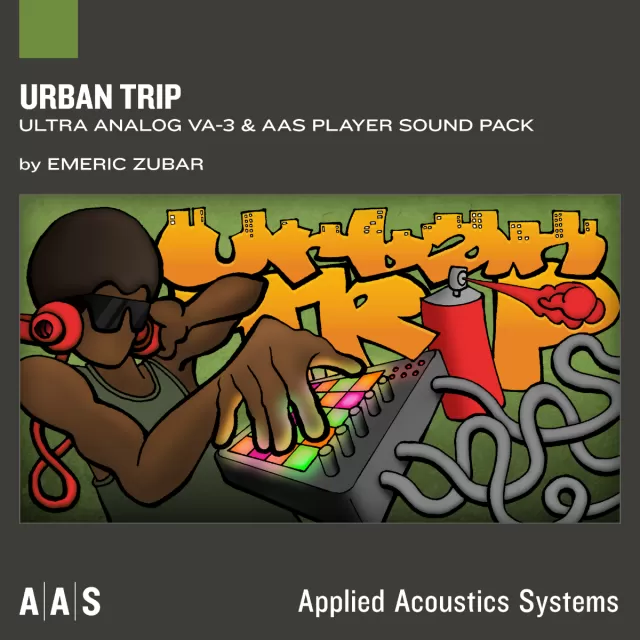 Urban Trip electronic music artwork featuring city skyline and modern urban design elements with vibrant colors