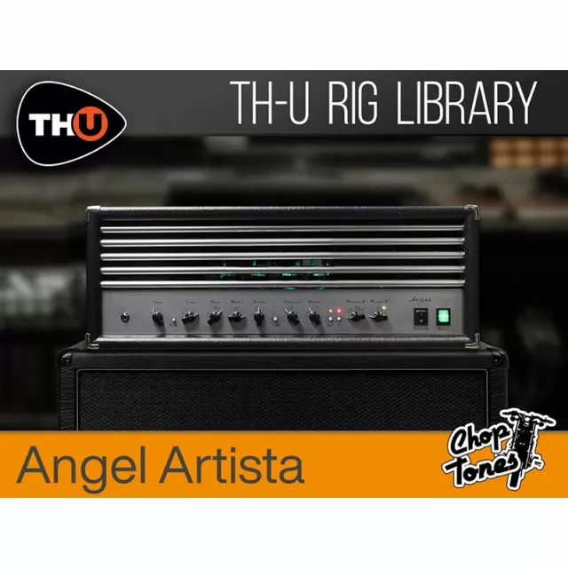 Professional guitar amplifier head with control knobs and branded display for Choptones Angel Artista Rig Library