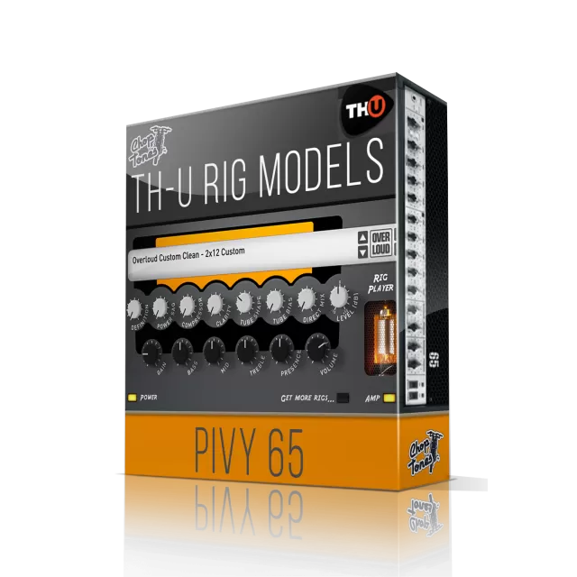 Choptones Pivy 65 vintage Fender Deluxe Reverb amplifier modeling software package featuring orange controls interface in TH-U rig library system