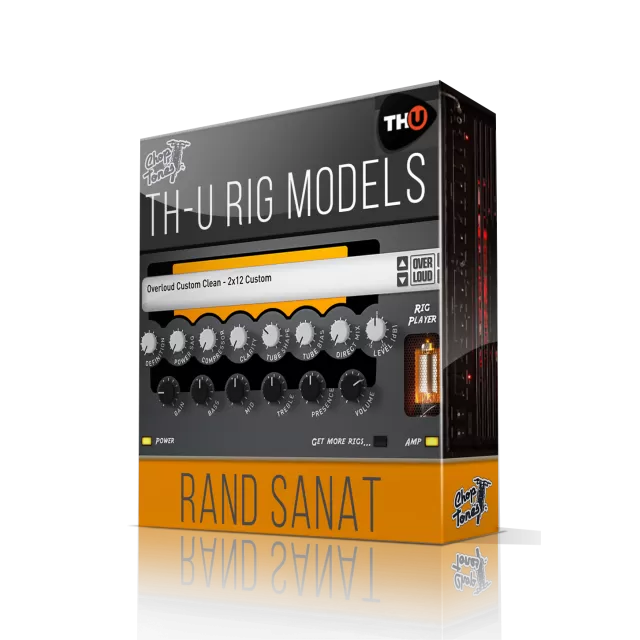 ChopTones Rand Sanat Randall Satan high-gain amplifier plugin interface with orange controls and black red amp stack in TH-U software