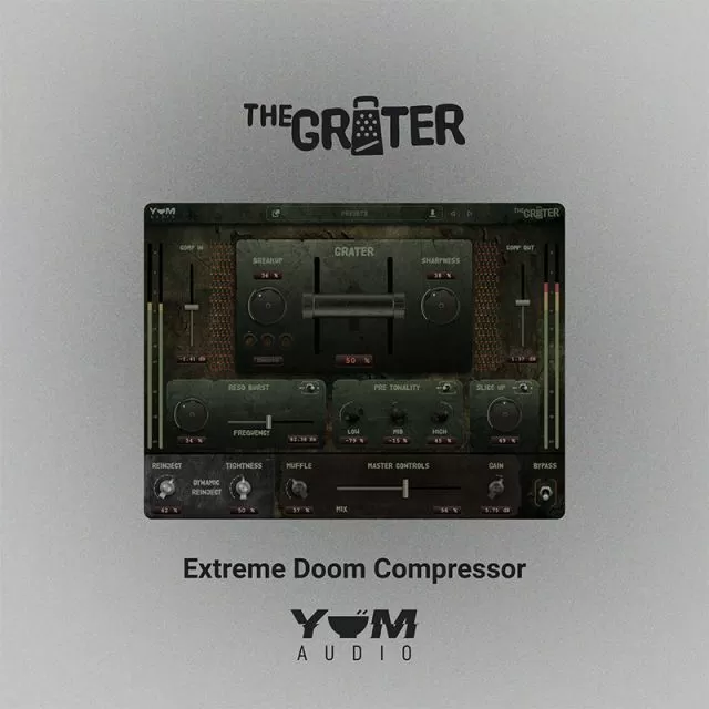 The Grater audio plugin interface - second view showcasing the detailed control panel with frequency bands, compression thresholds, and advanced audio processing parameters for professional sound engineering