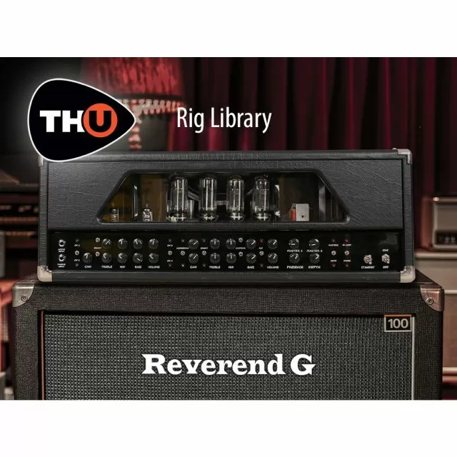 LRS Reverend G tube guitar amplifier head and speaker cabinet in professional studio setting for TH-U software