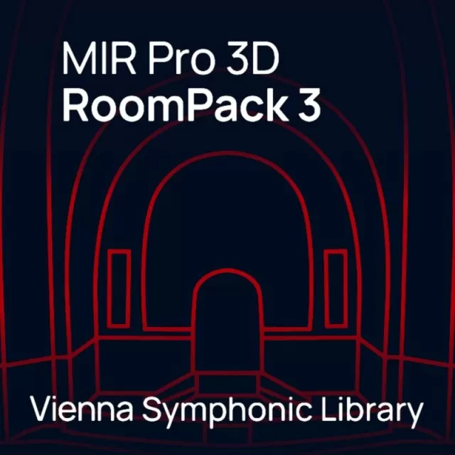 MIR Pro 3D RoomPack 3 w/ red architectural wireframe on dark bg