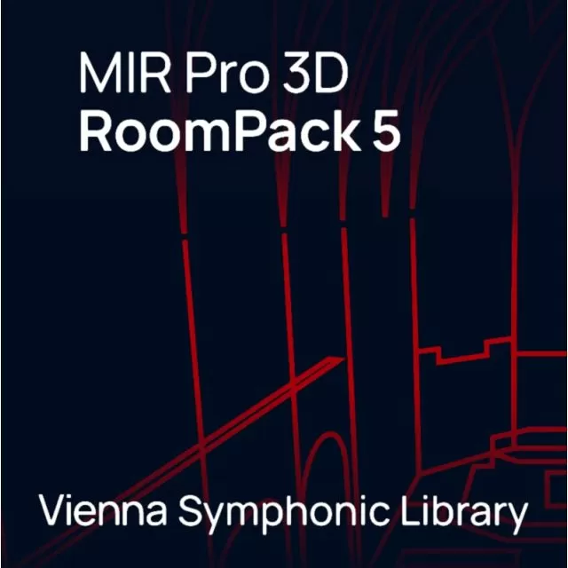 MIR Pro 3D RoomPack 5 with red architectural wireframe on dark bg