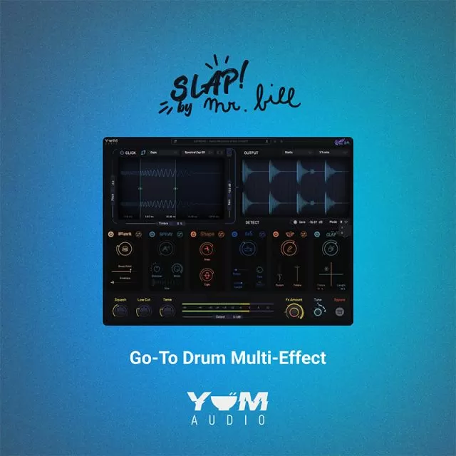 Slap dynamic transient shaper and saturation plugin by Yum Audio featuring advanced compression and analog-modeled warmth for professional audio production