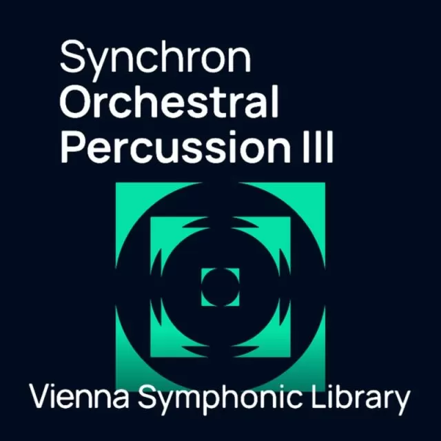 Synchron Orchestral Percussion III VSL cover w/ teal geometric circle