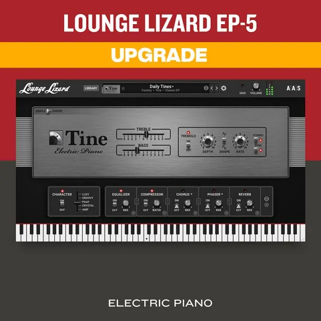 Lounge Lizard EP-5 electric piano software upgrade from EP-4 version by AAS