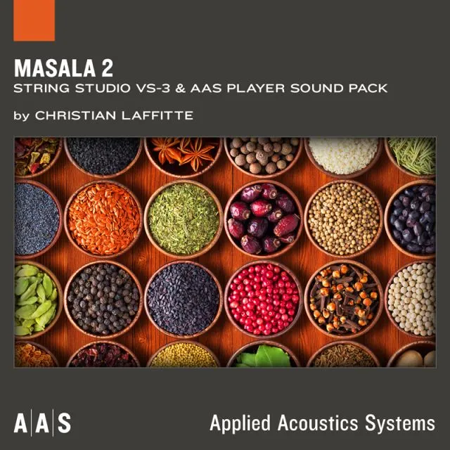 Colorful spices and ingredients in wooden bowls representing Masala 2 sound pack for String Studio VS-3