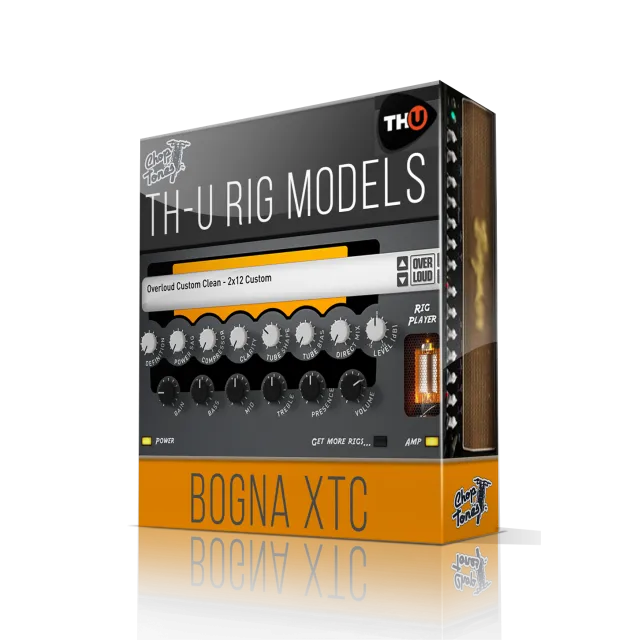 Choptones Bogna XTC TH-U rig models featuring guitar amplifier interface with multiple control knobs and custom settings