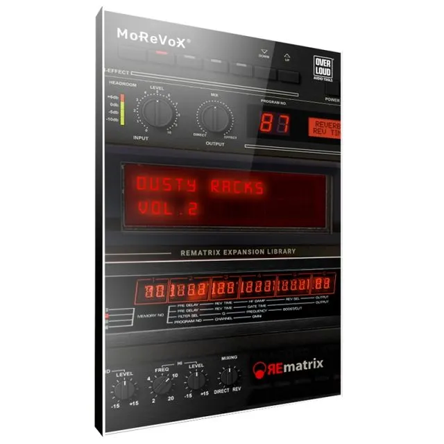 Dusty Racks 2 REmatrix vintage reverb plugin interface with analog tape echo controls