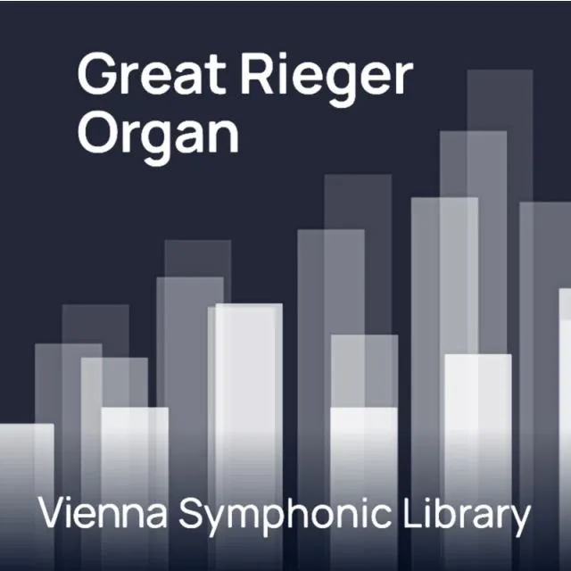 Great Rieger Organ cover with pipe organ graphic on dark background