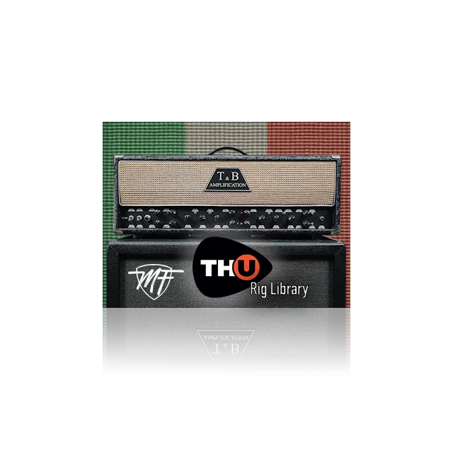 MF T&amp;B 3 Classic vintage tube amplifier head with control knobs against colorful acoustic panels in TH-U rig modeling library
