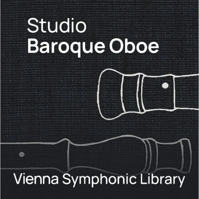 Studio Baroque Oboe VSL cover w/ white oboe outline on dark bg