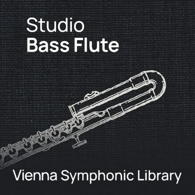Studio Bass Flute cover showing white bass flute on dark background