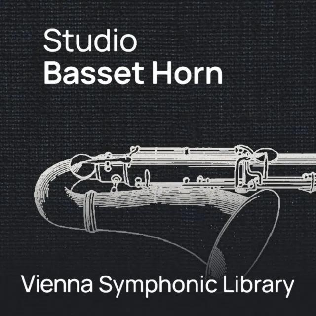 Studio Basset Horn VSL cover w/ white basset horn diagram on dark bg