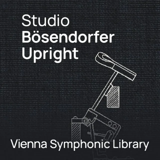 Studio Bösendorfer Upright piano line drawing illustration