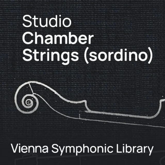 Studio Chamber Strings (Sordino) cover with violin sketch on dark