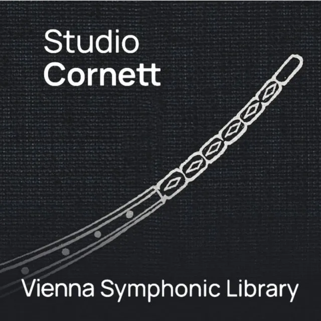 Studio Cornett VSL cover w/ white curved instrument on dark bg