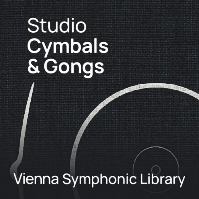 Studio Cymbals &amp; Gongs cover w/ cymbal graphics on dark background