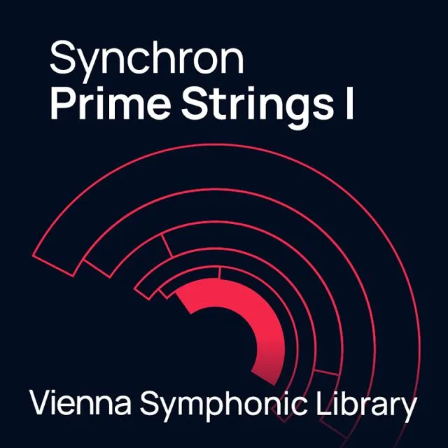Vienna Symphonic Library Synchron Prime Strings I logo with red concentric arc design on dark background