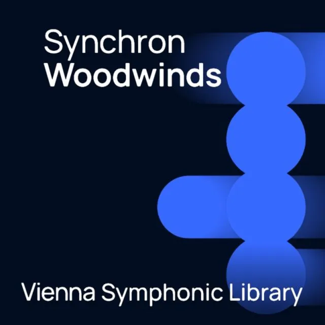 Synchron Woodwinds VSL cover with blue geometric circular pattern