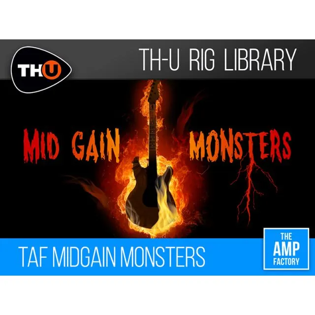 Guitar amplifier setup with midgain tone settings and controls for TAF Midgain Monsters Rig Library