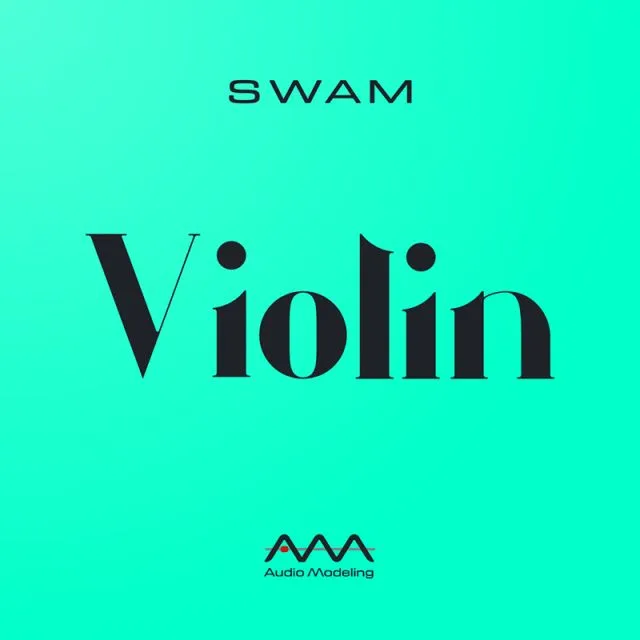 SWAM Violin promotional logo showing elegant violin silhouette with &quot;SWAM Violin&quot; text and modern interface elements