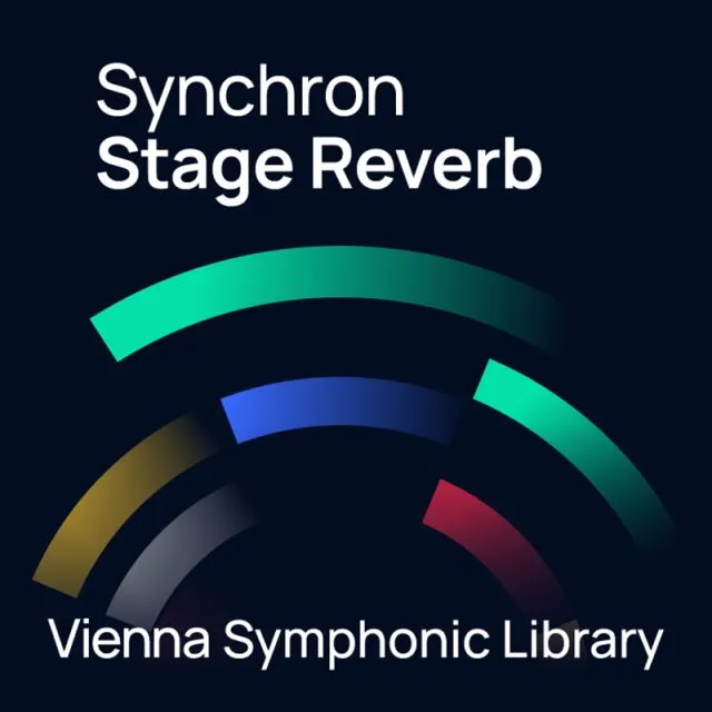 Professional digital reverb plugin interface with Vienna Symphonic Library branding and audio controls for Synchron Stage Reverb