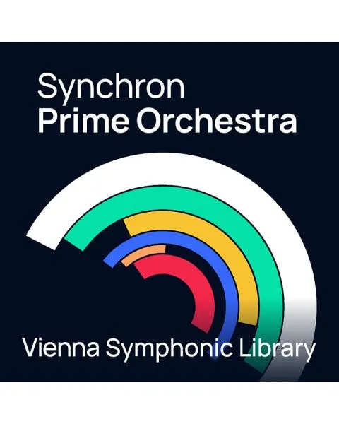 Vienna Symphonic Library Synchron Prime Orchestra bundle logo featuring complete orchestral sections with gold orchestral design