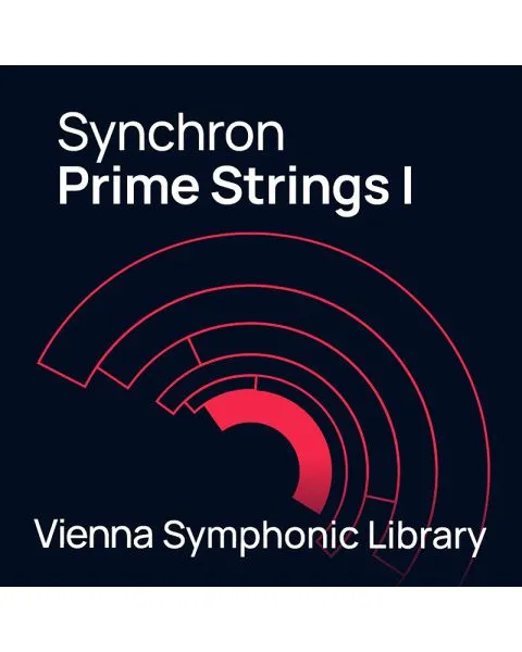 Vienna Symphonic Library Synchron Prime Strings I logo with red concentric arc design on dark background