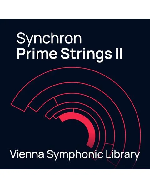 Vienna Symphonic Library Synchron Prime Strings II logo with red concentric arc design on dark background