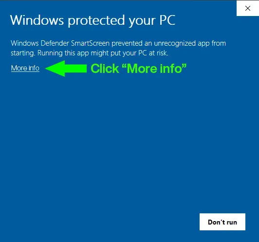Windows Protected your PC Step I Windows Protected your PC Step I