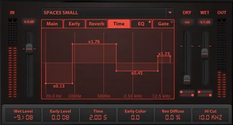Reverb algorithms interface display