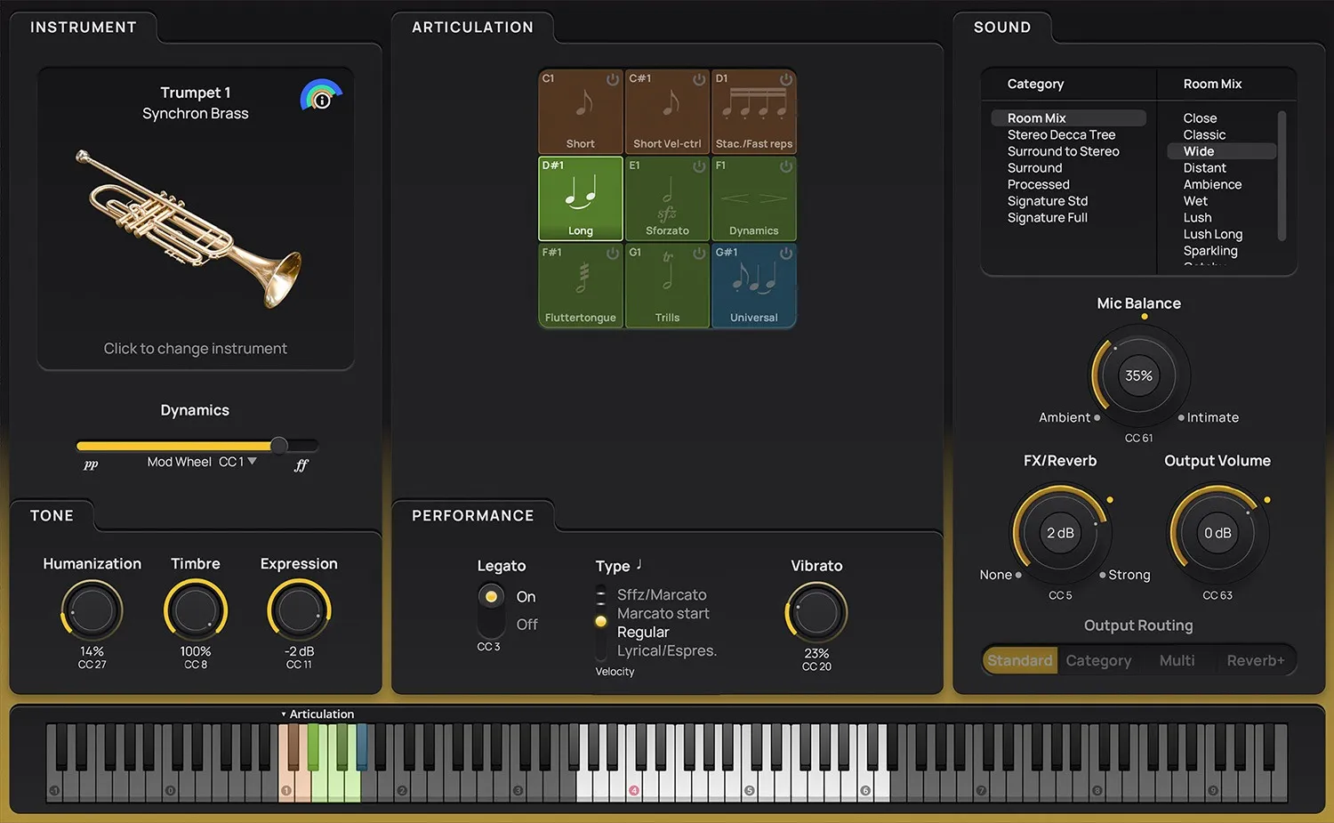 synchron trumpet in flow view dark mode