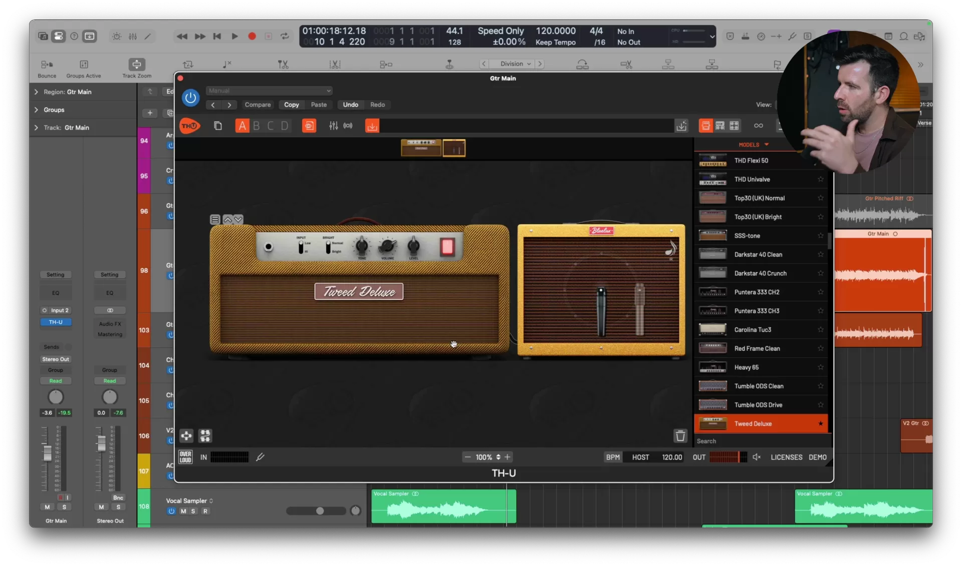 THU v2’s multi-row interface for easy guitar chain editing