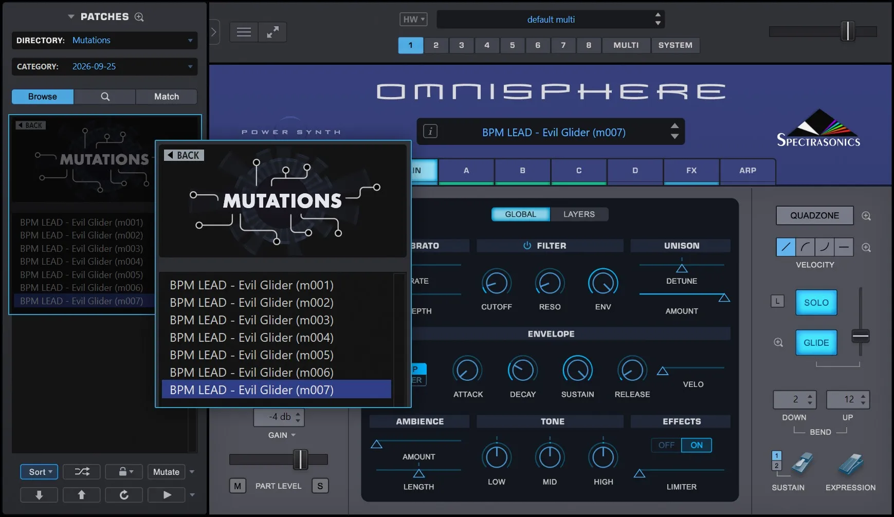 Mutations of Euphoria in Omnisphere 3