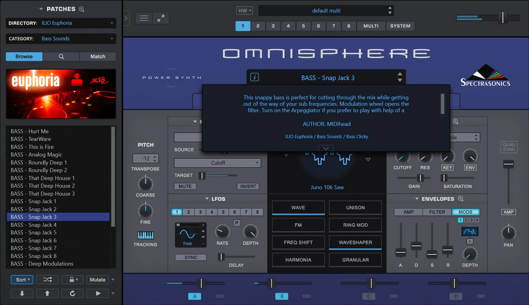Euphoria patches and presets for Spectrasonics Omnisphere 3