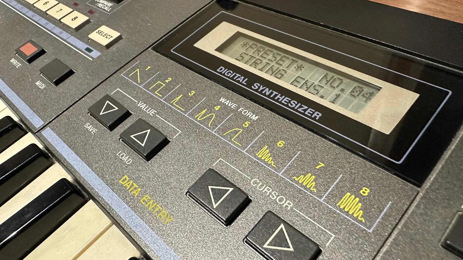 Phase distortion synthesis interface on digital synthesizer