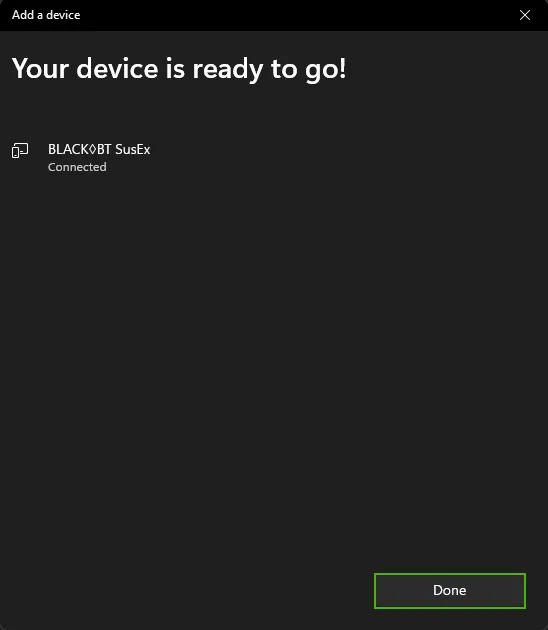 PC Bluetooth Connection Step 5