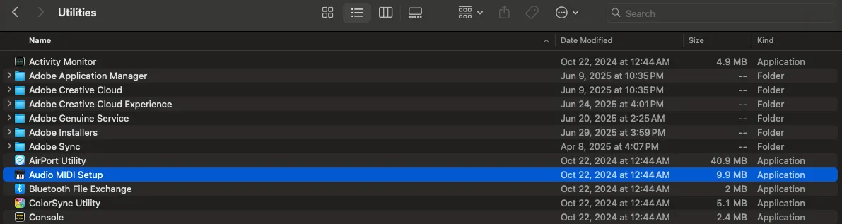 Setting up Black BT SusEx Pedal in macOS Step 1 Screenshot