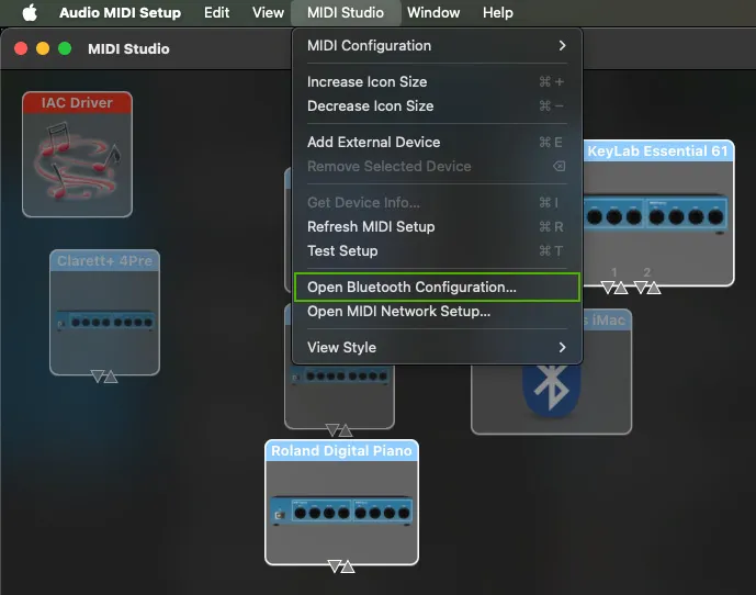 Setting up Black BT SusEx Pedal in macOS Step 2 Screenshot