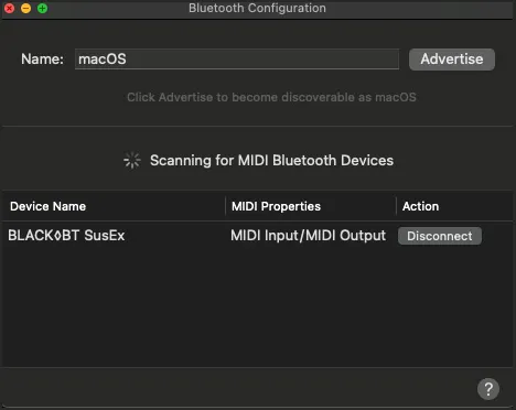 Setting up Black BT SusEx Pedal in macOS Step 4 Screenshot