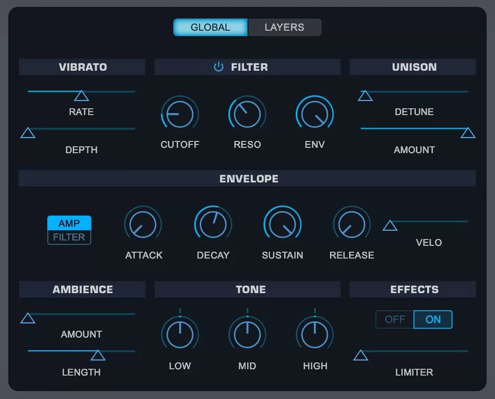 global controls panel in Omnisphere 3