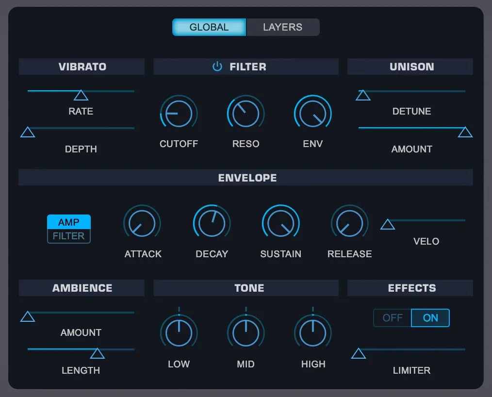 global controls panel in Omnisphere 3