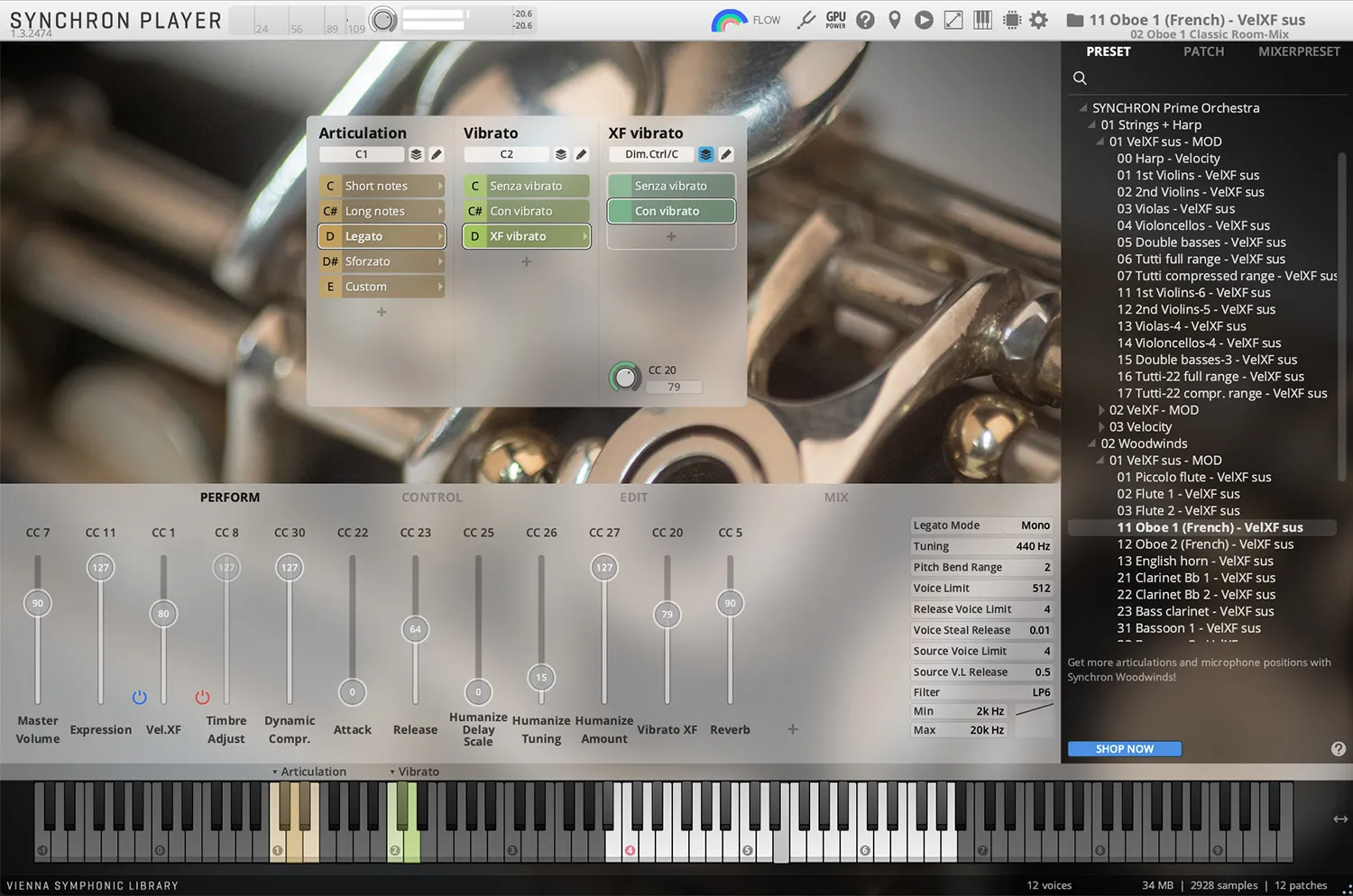 prime woodwinds precision view screenshot