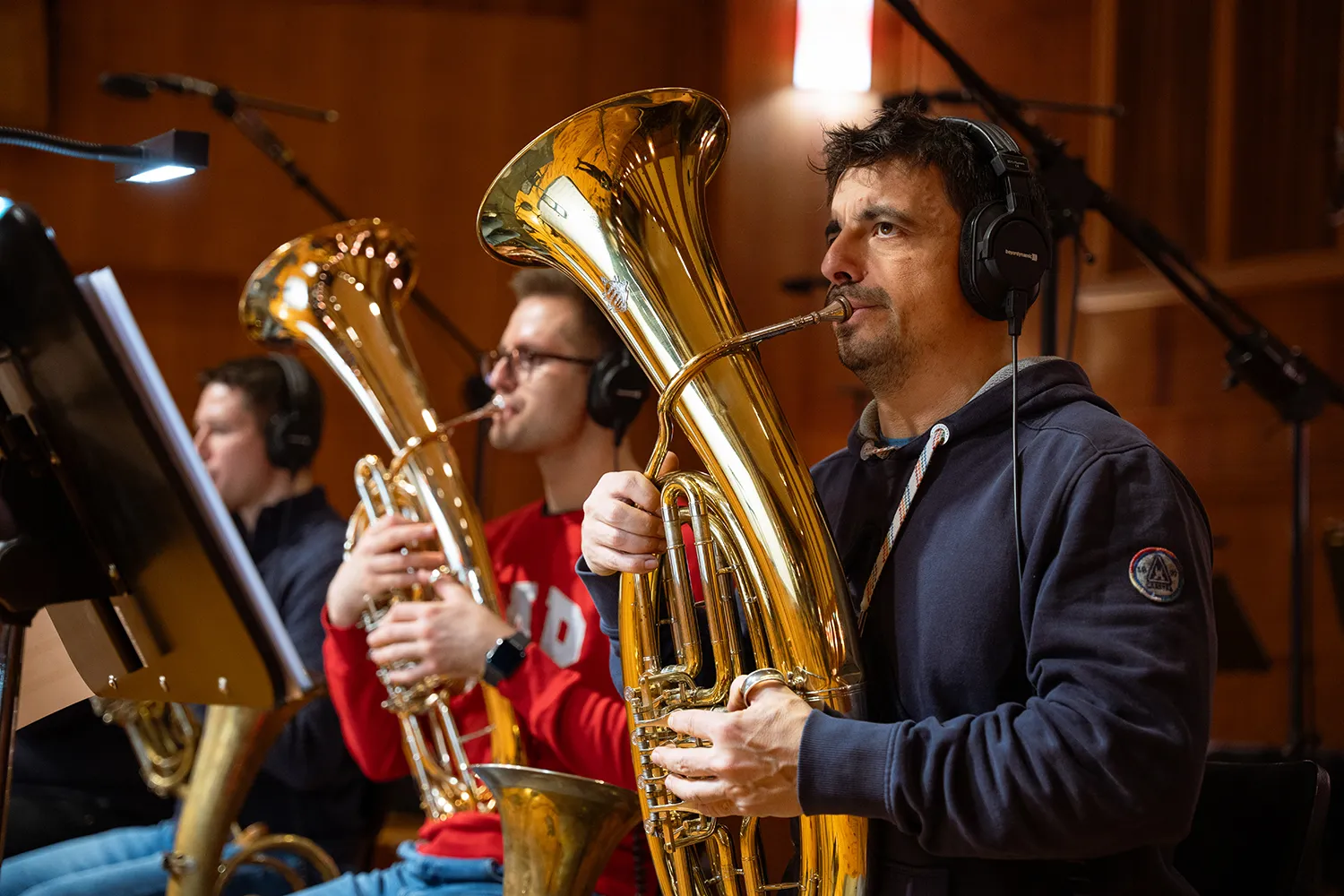 wagner tuba ensemble recording at synchron stage vienna for the vsl library