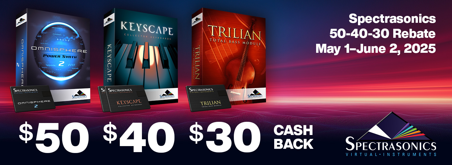 Spectrasonics 50-40-30 Rebate Offer