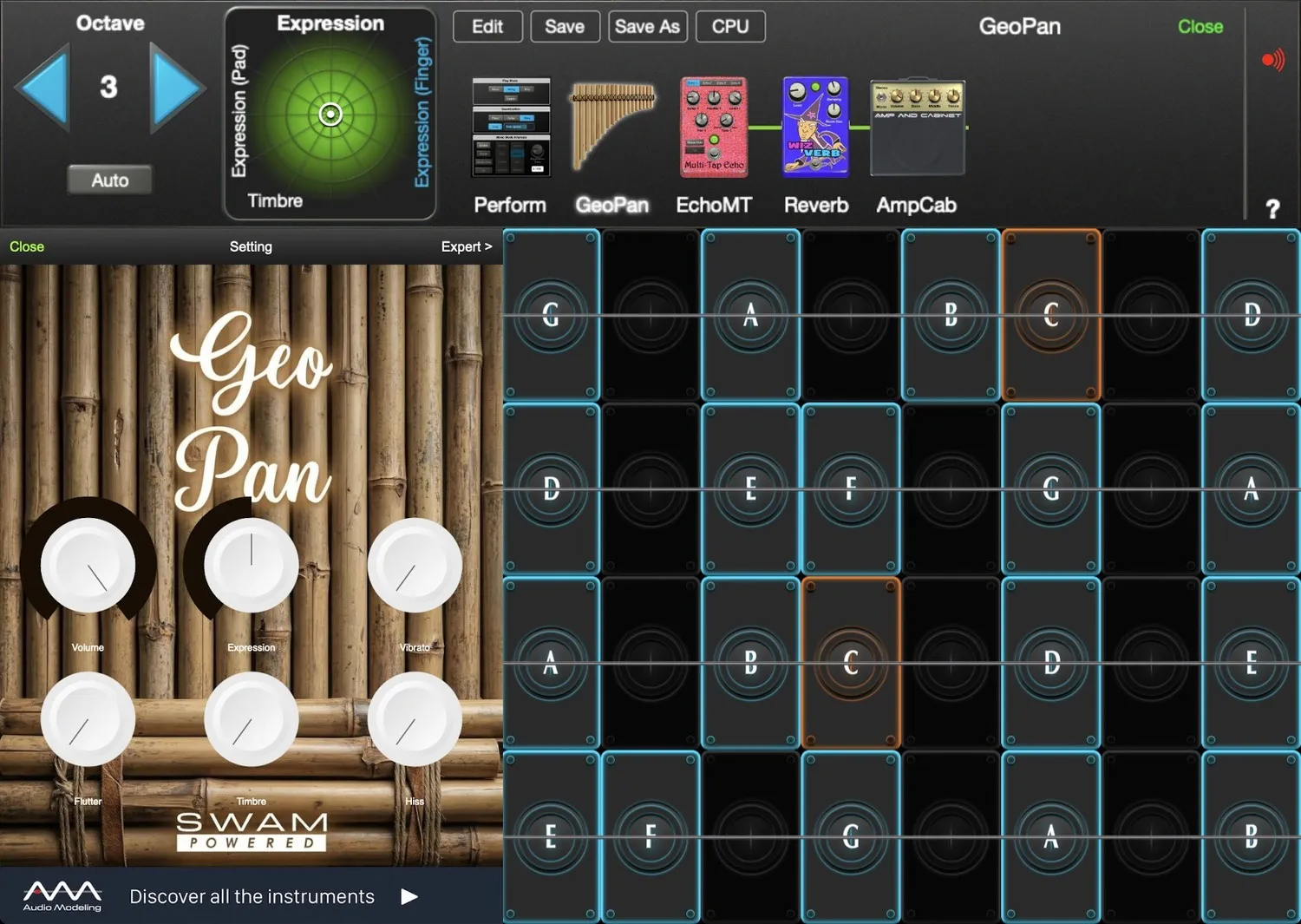 GeoPan controls in GeoShred Studio
