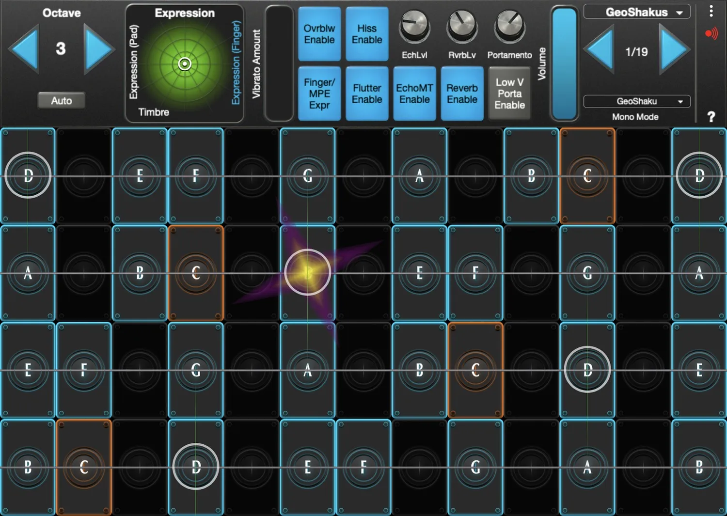 GeoShaku interface in GeoShred Studio